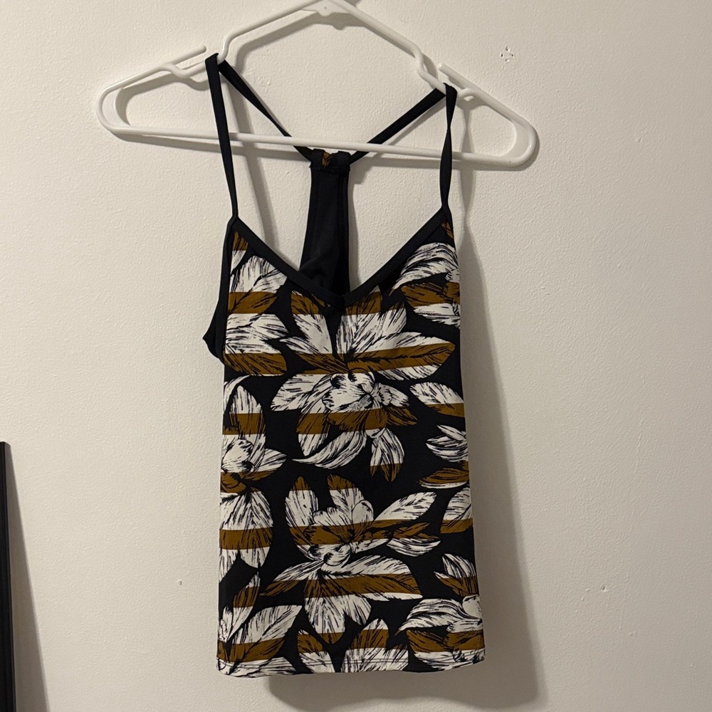 Carve Designs Tankini 
Barely Worn Black and Gold Floral Camisole